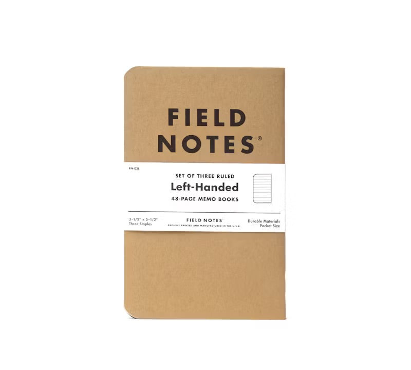 Field Notes - Left Handed Notebook 3-Pack