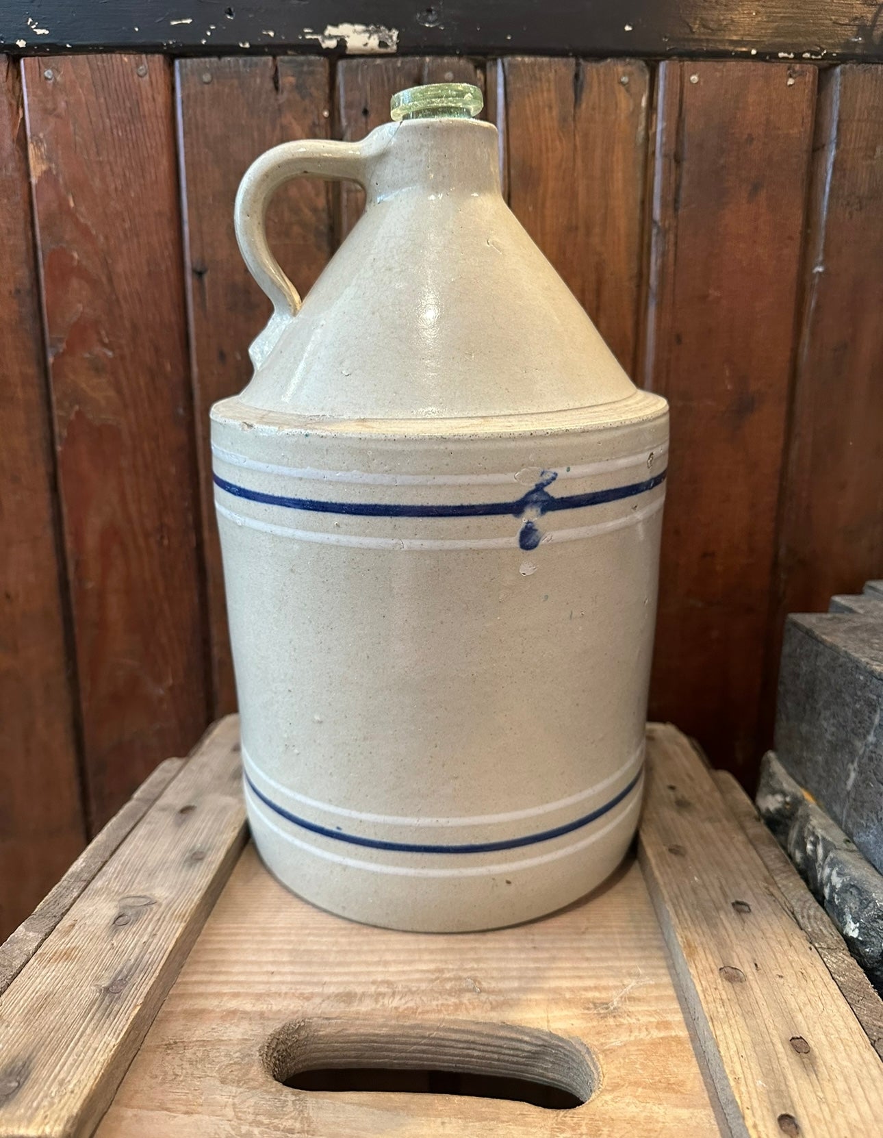 Stoneware whisky jug with stopper