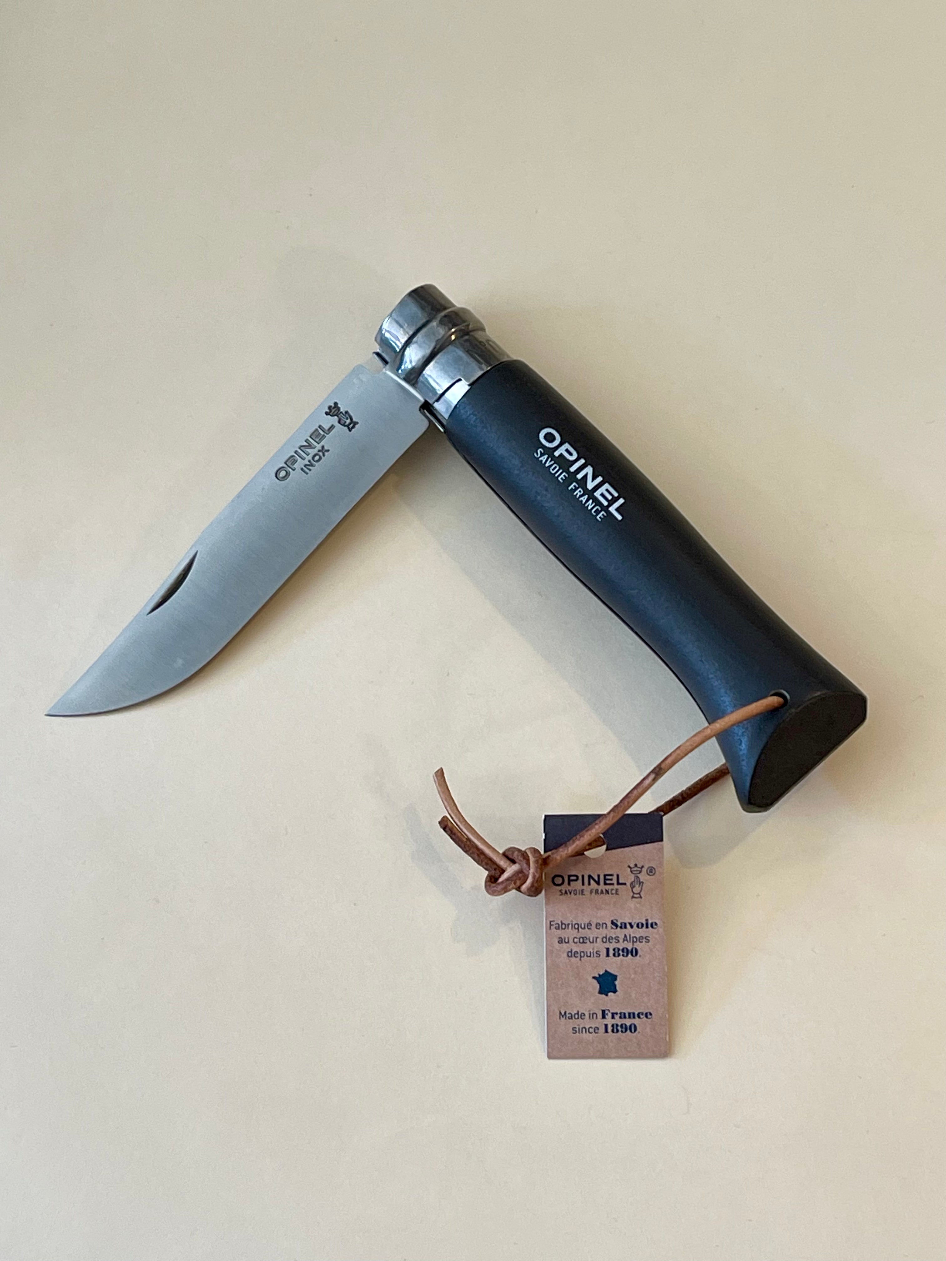 Opinel No.8 Black Folding Stainless Steel Knife