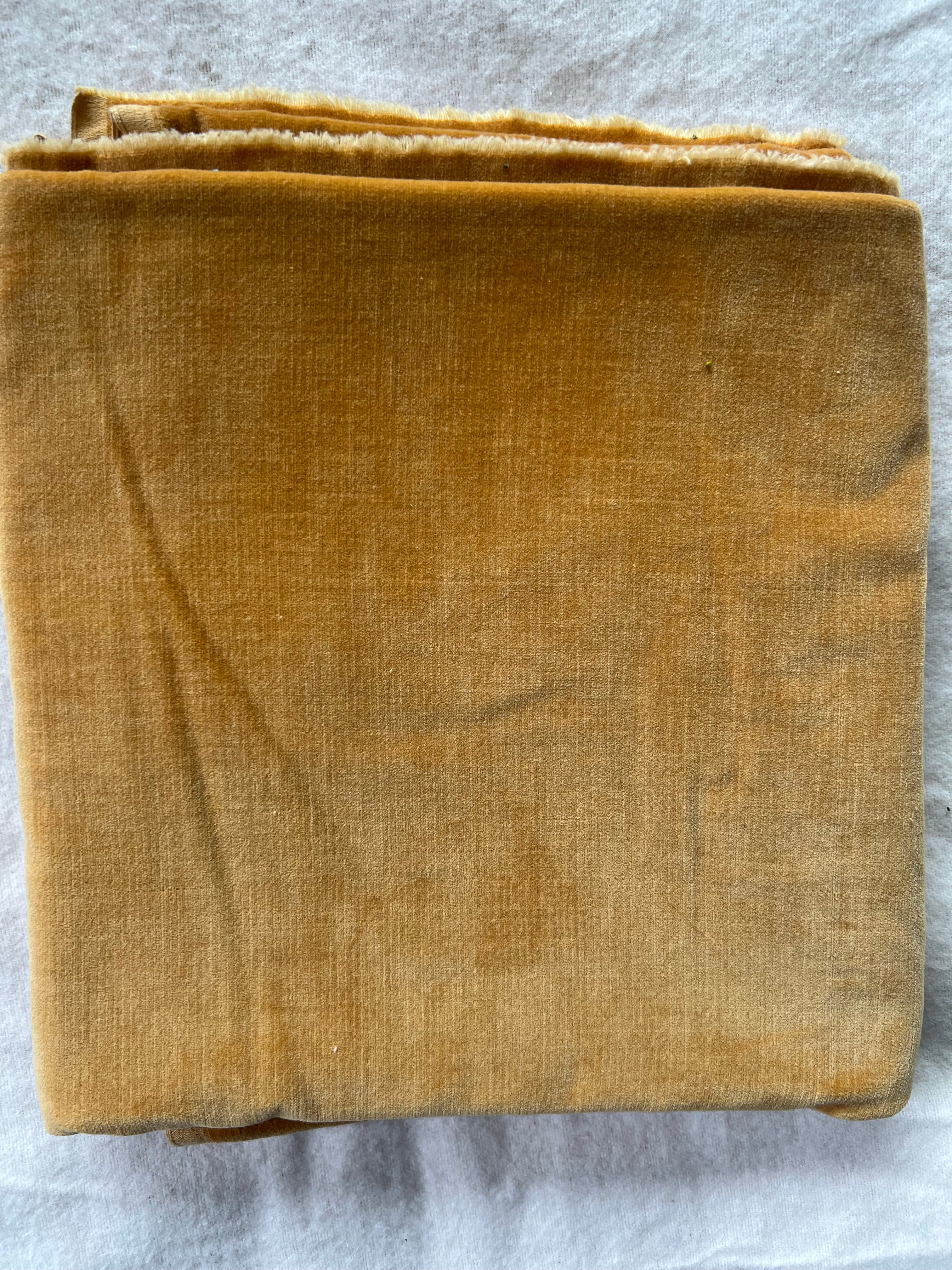 Gold Velvet Vintage Fabric - 2 Yards
