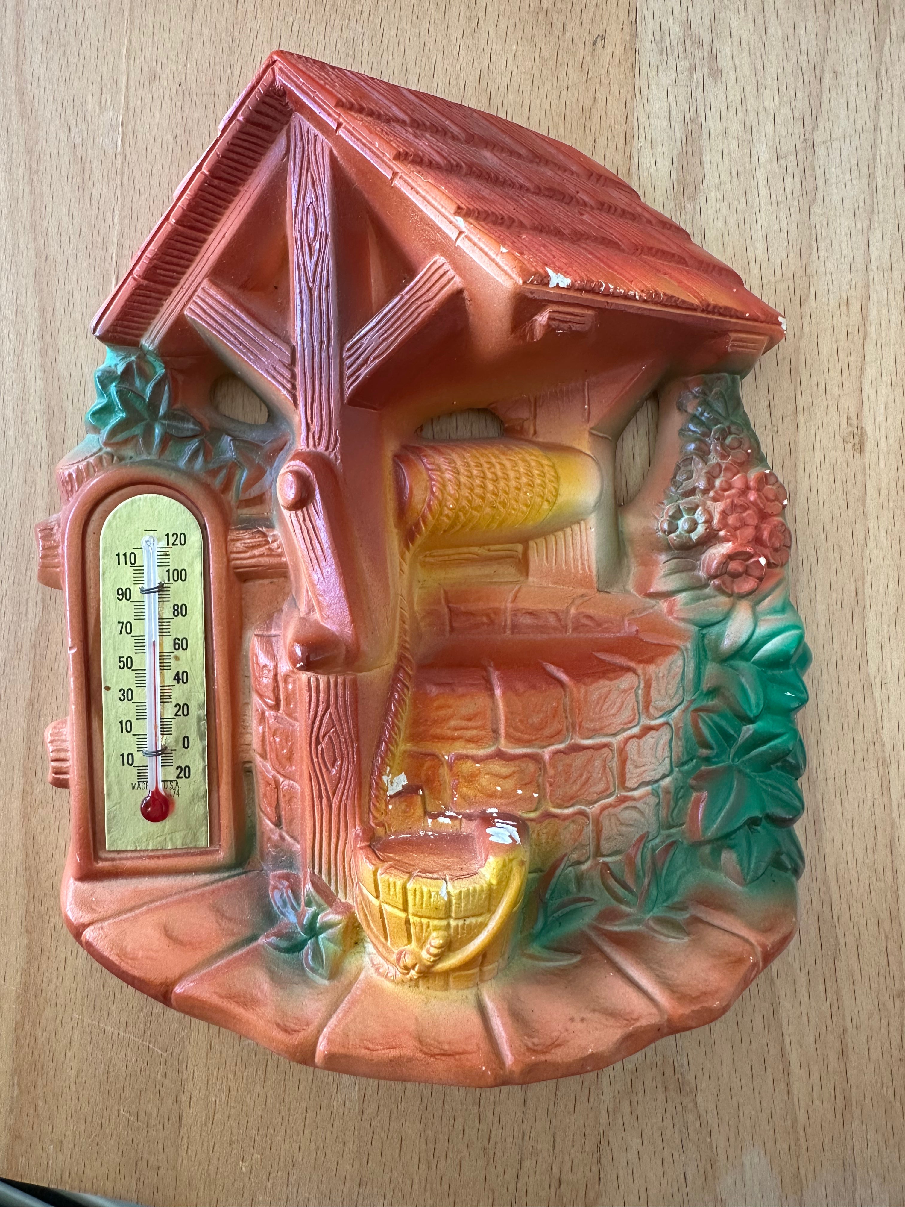 1960s Miller co Chalkware Thermometer