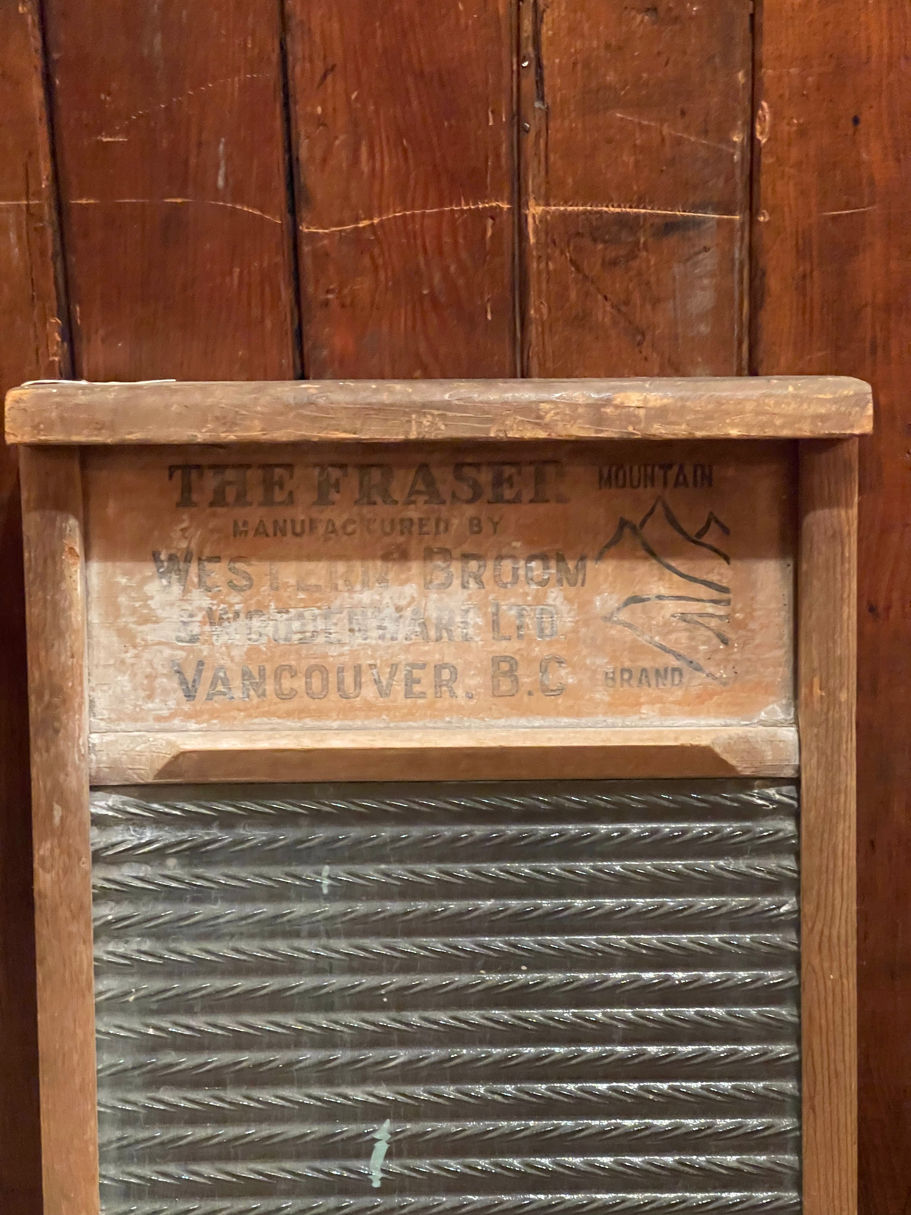 Antique Wood & Glass Washboard