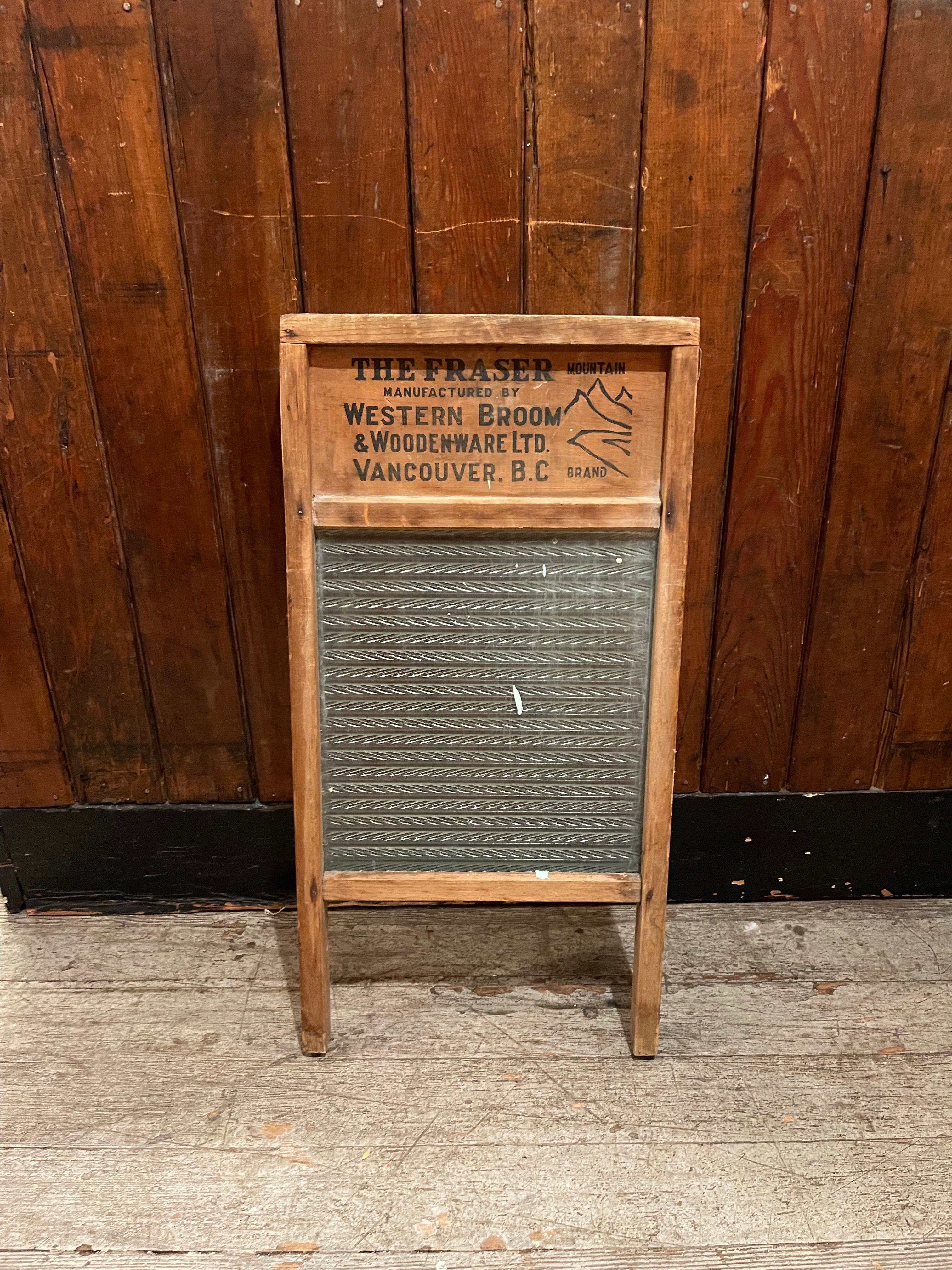 Antique Wood & Glass Washboard