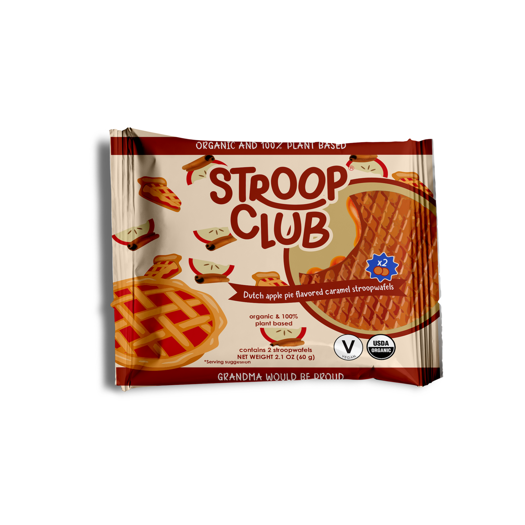Stroop Club - Dutch Apple Pie Organic and Plant-Based Stroopwafel 2-pack