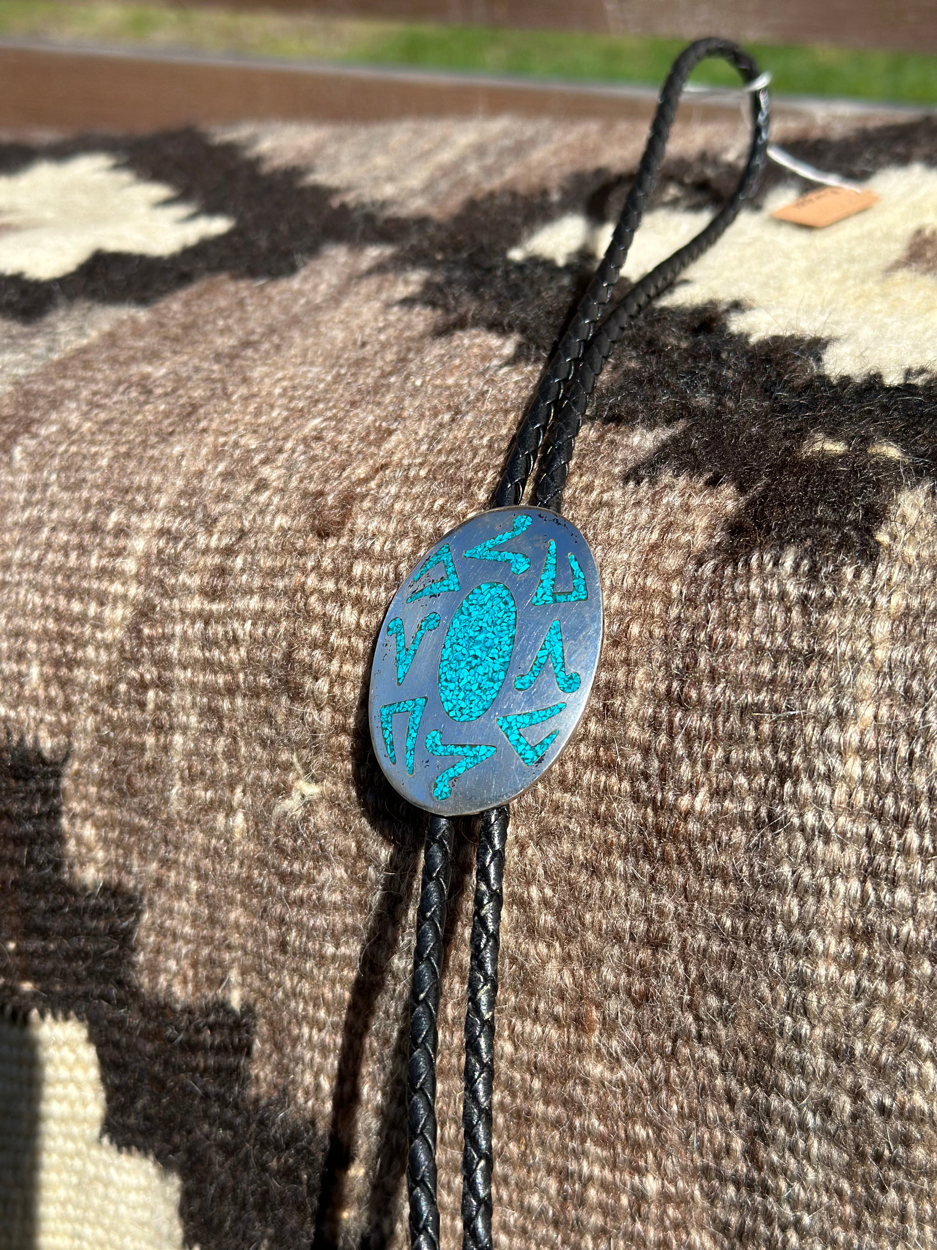 Sterling Silver Bolo Tie w/ Turquoise (EW001)