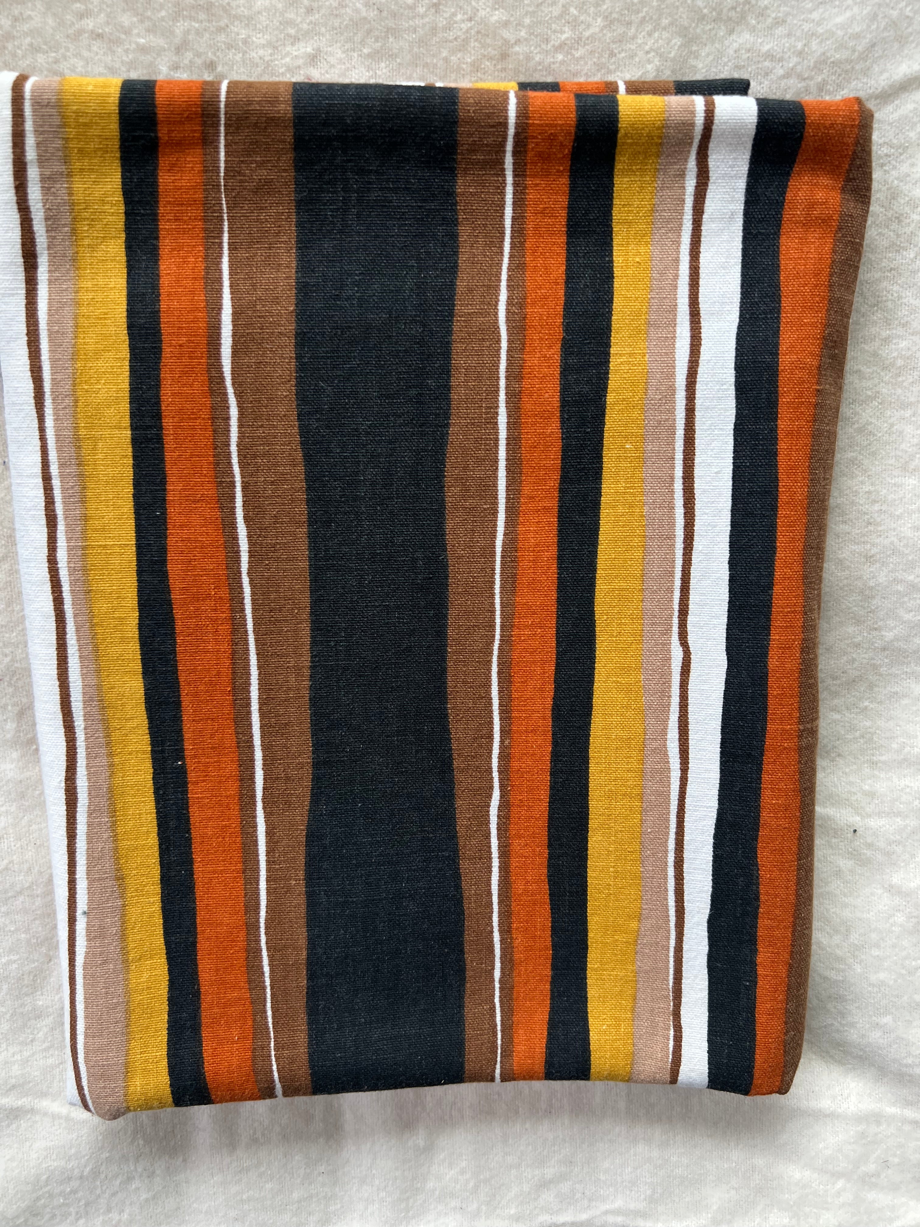 Vintage Fabric - Multi colour striped cotton