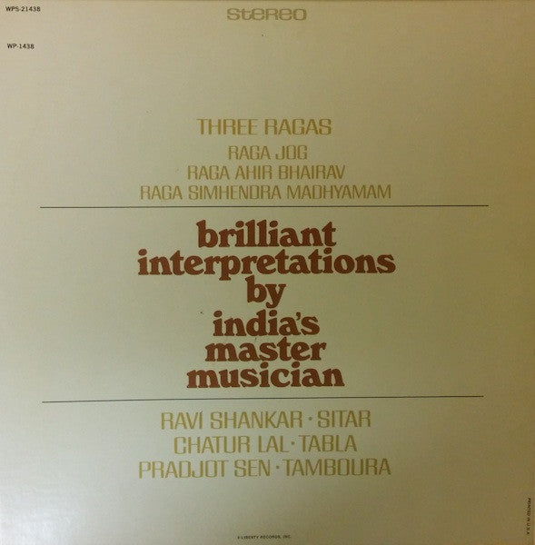 Ravi Shankar - Three Ragas