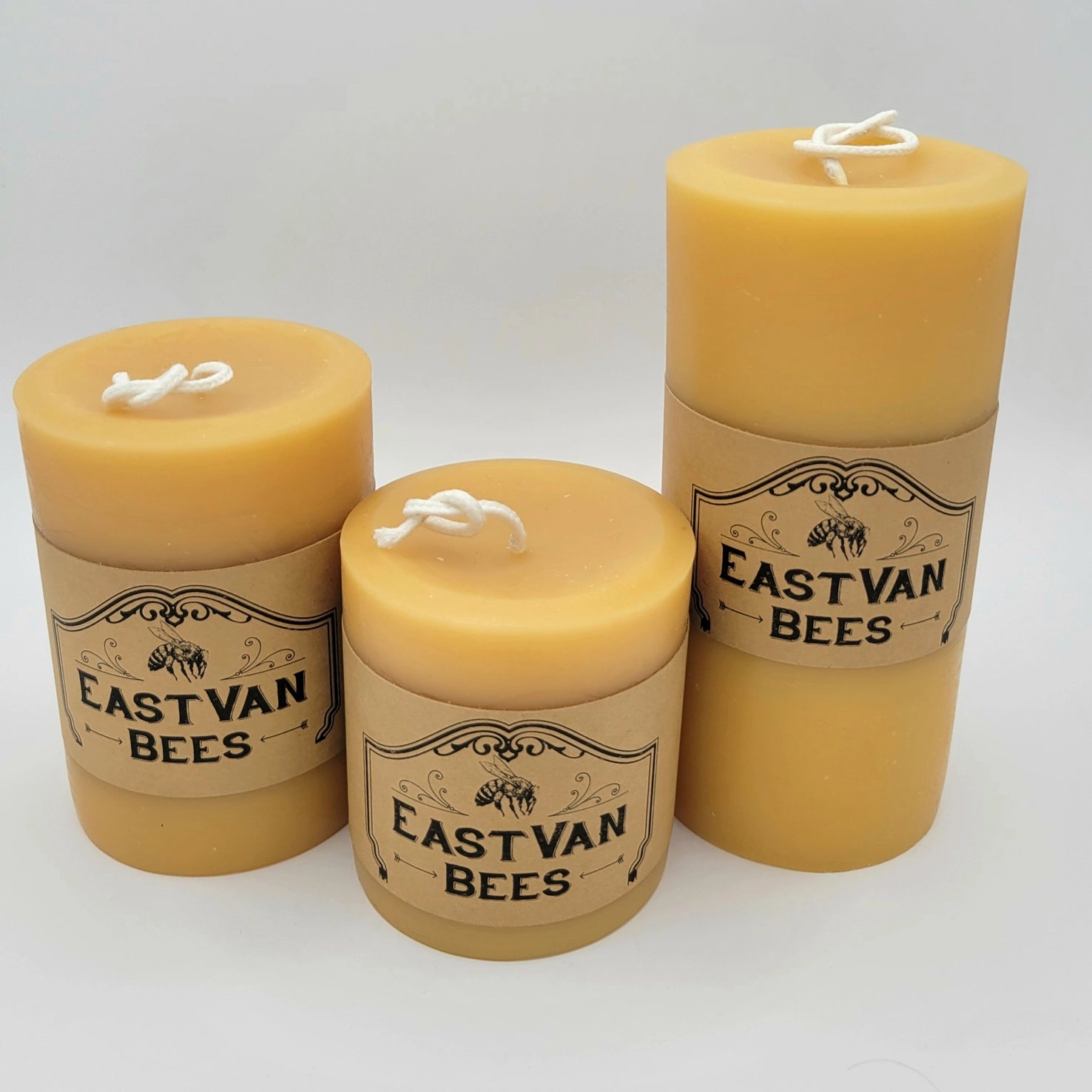 3" Wide Beeswax Pillar Candle by East Van Bees