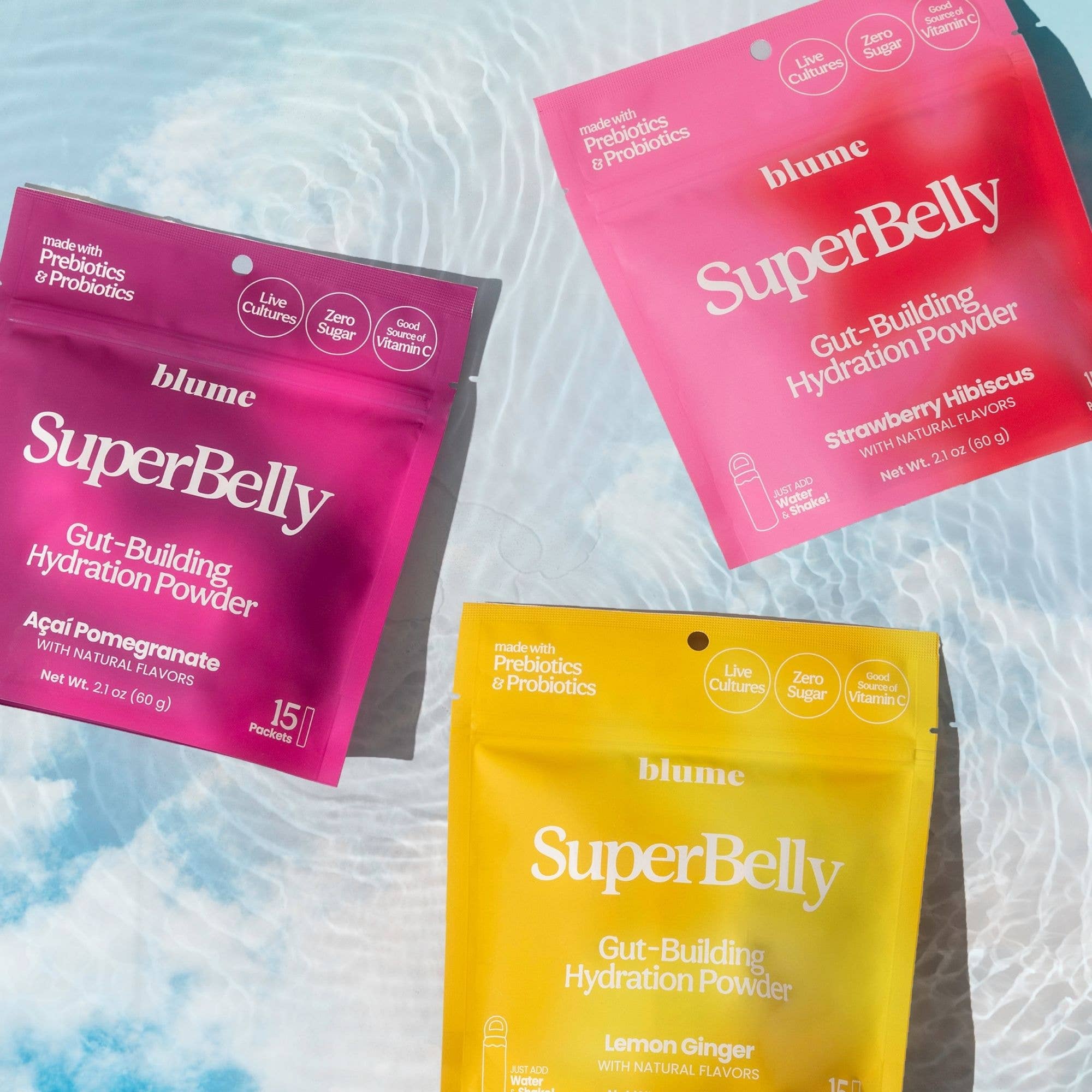 Blume - SuperBelly Hydration & Gut Mix, Strawberry Hibiscus