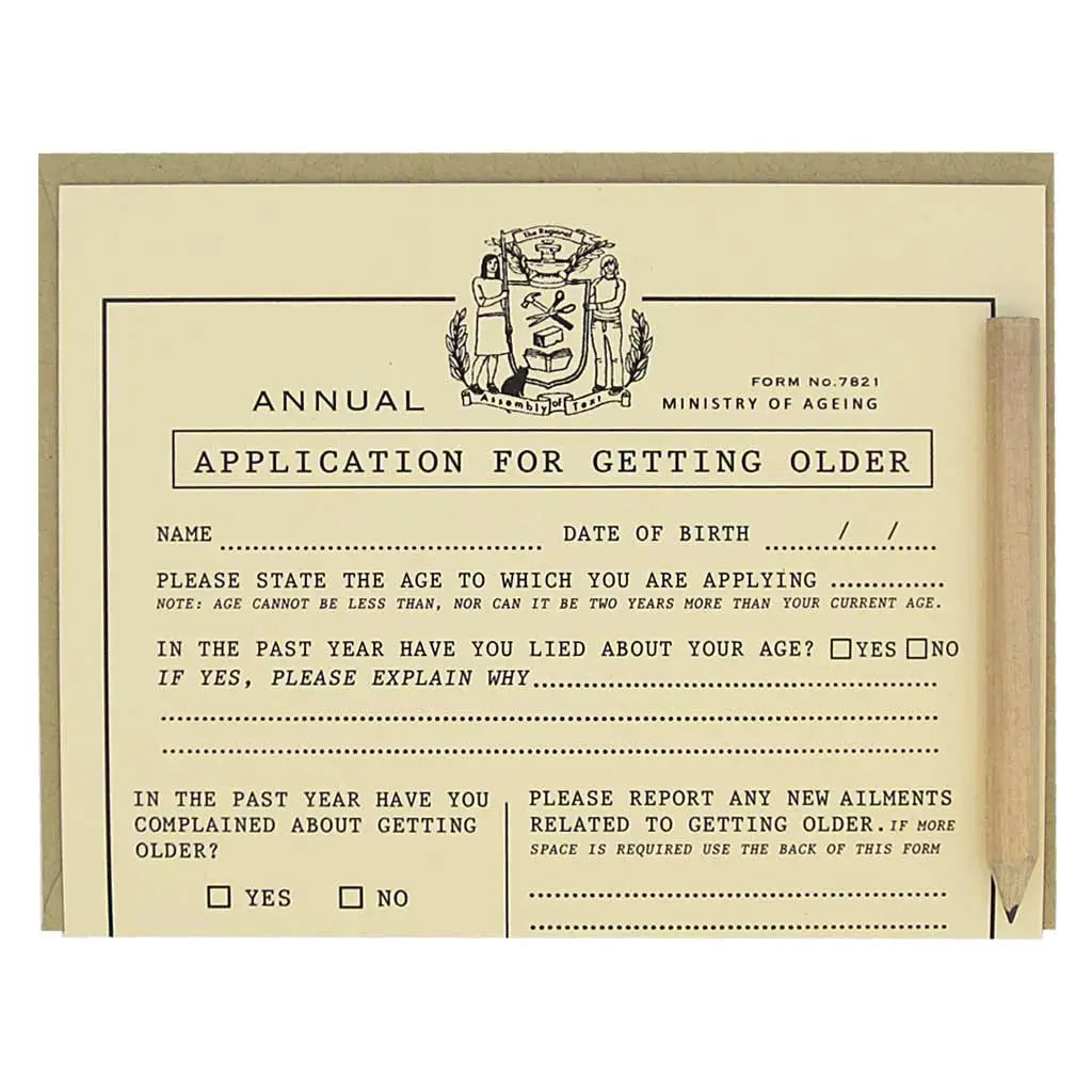 Application for Getting Older Card (by Regional Assembly of Text)