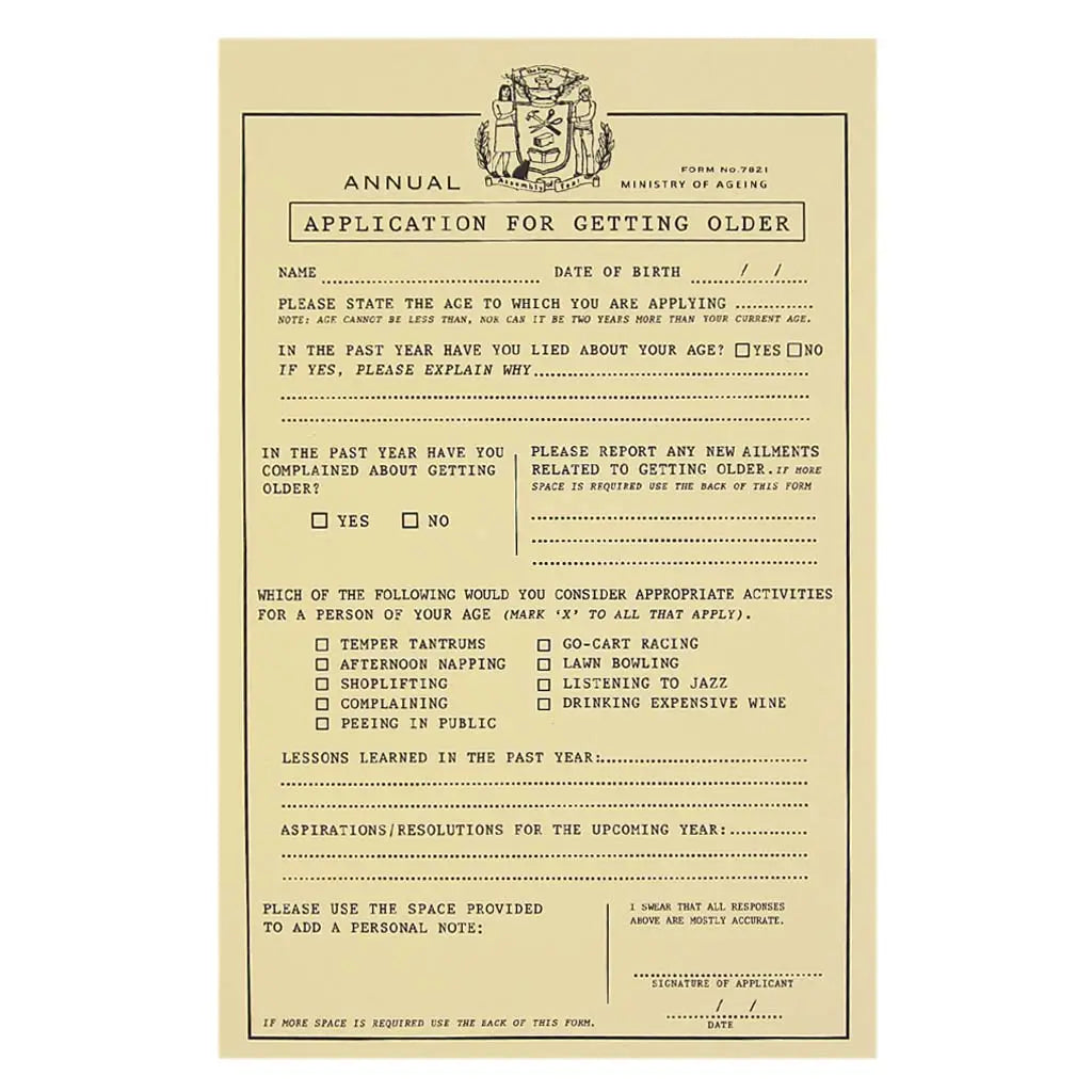 Application for Getting Older Card (by Regional Assembly of Text)