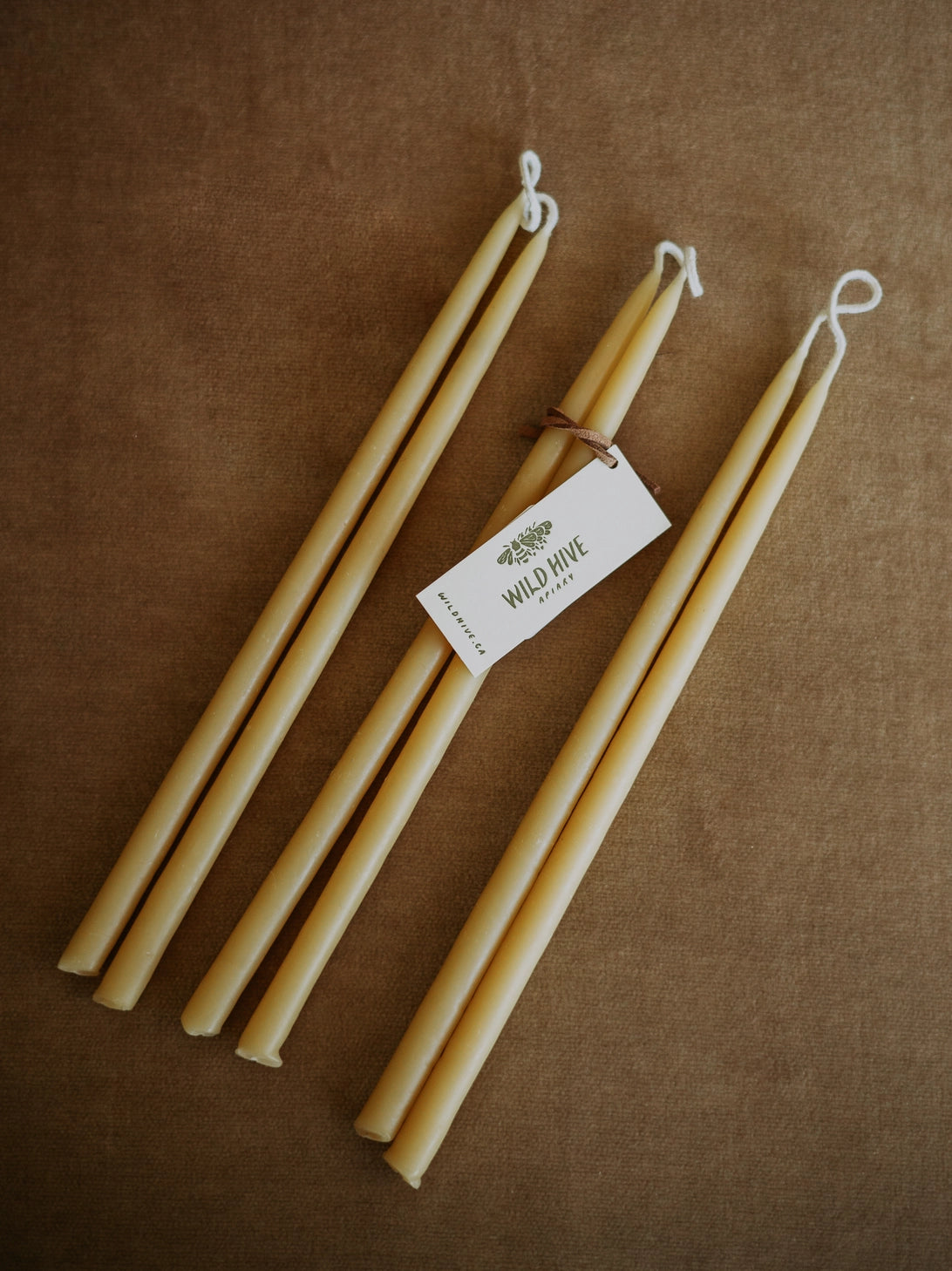 Skinny Beeswax Taper Candle - Set of 3 Pairs