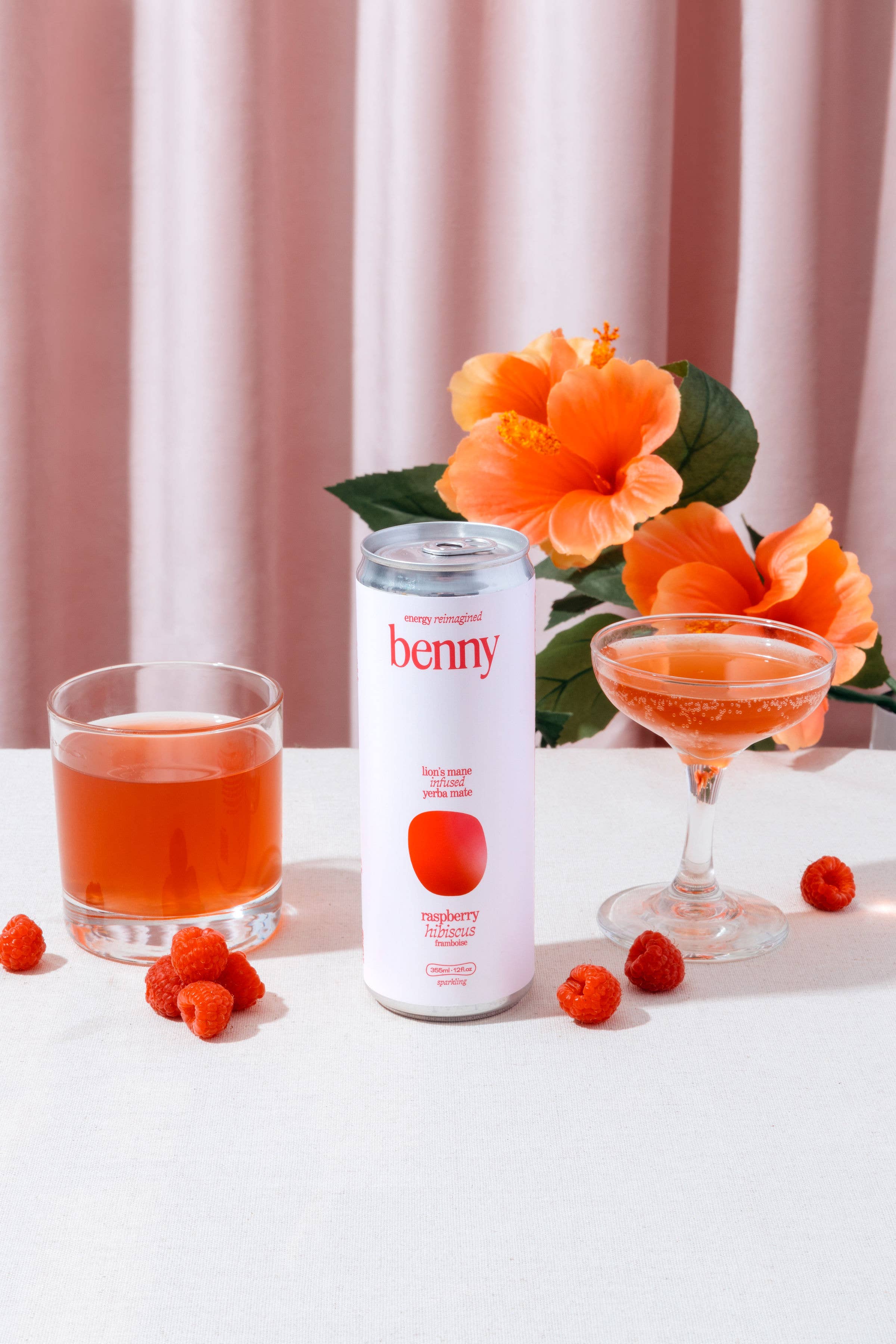 Benny - Raspberry Hibiscus + Lion's Mane Soft Energy Drink