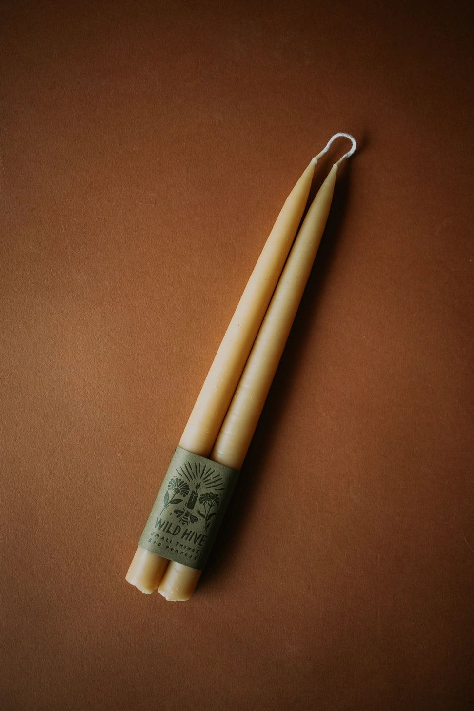 Hand Dipped Taper Beeswax Candles 10"