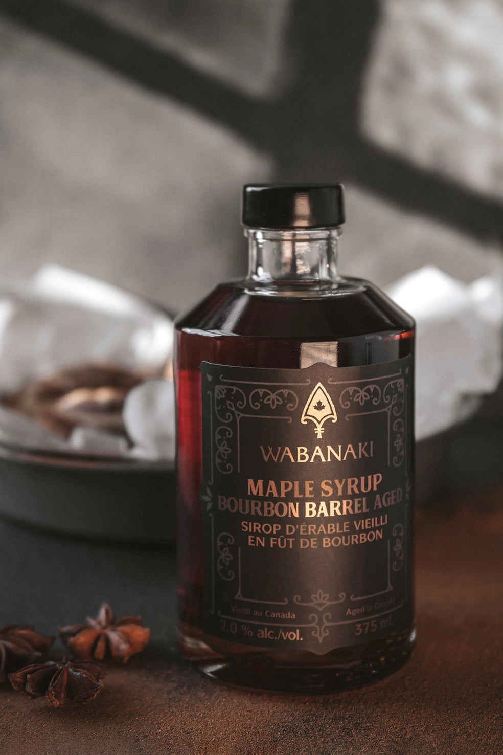 Bourbon Barrel Aged Maple Syrup  by Wabanaki Maple