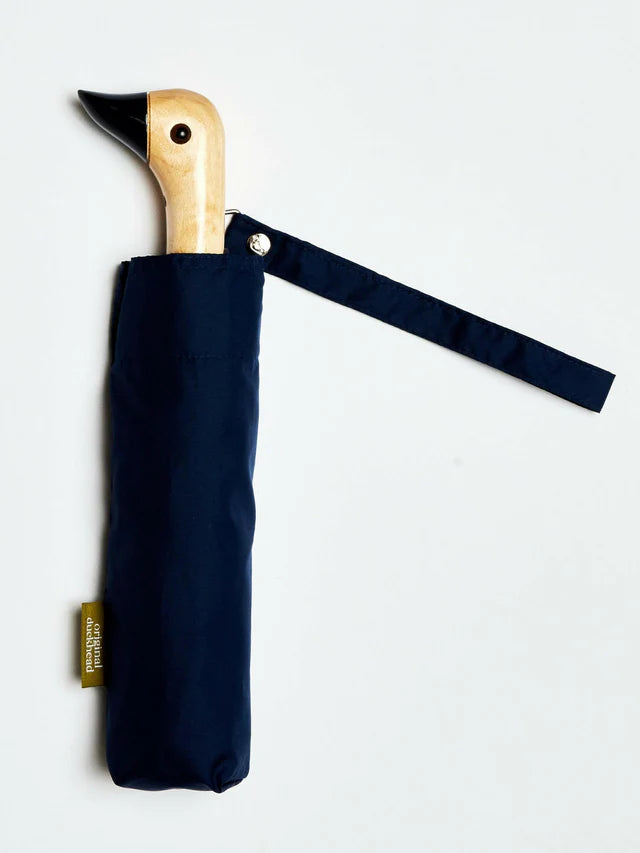 Original Duckhead - Navy Compact Eco-Friendly Wind Resistant Umbrella