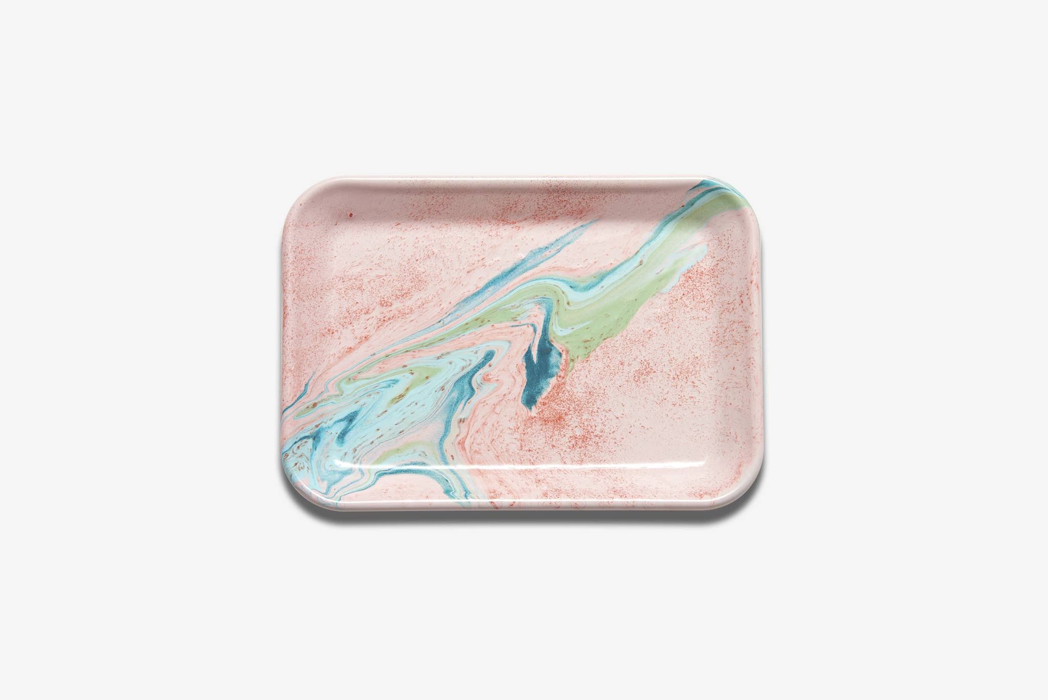 BORNN Multi Swirl Enamelware Tray in Blush Swirl